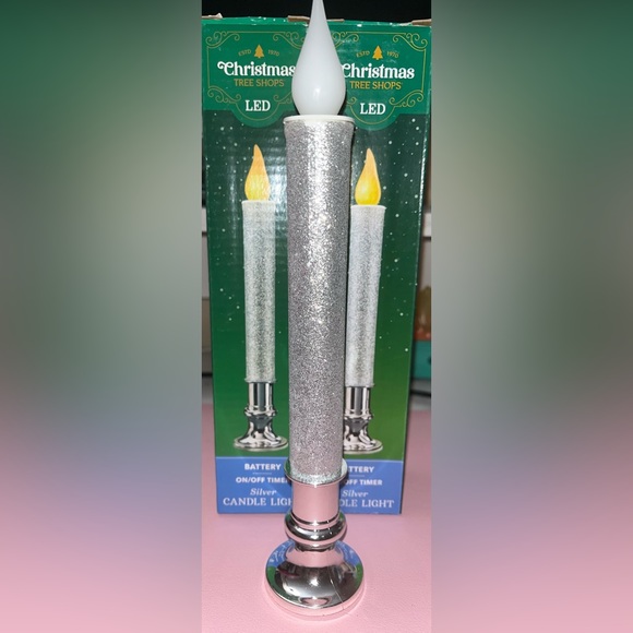 🌺Battery Operated LED Silver Candle Light (Set of 2) - Picture 3 of 5